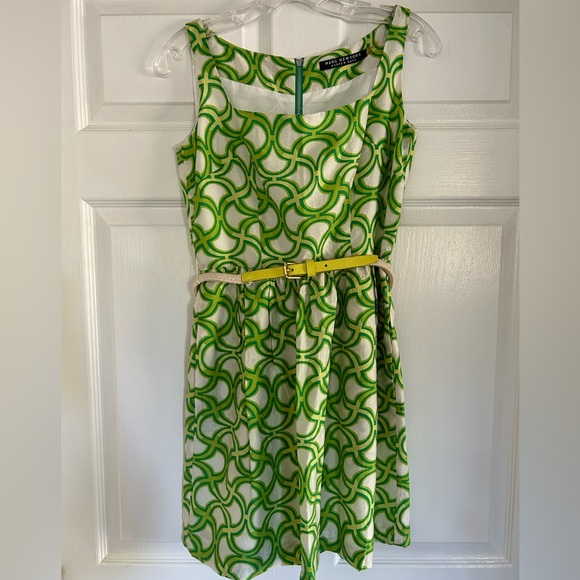 0P Marc New York lime & kelly green geometric print dress - Picture 4 of 4